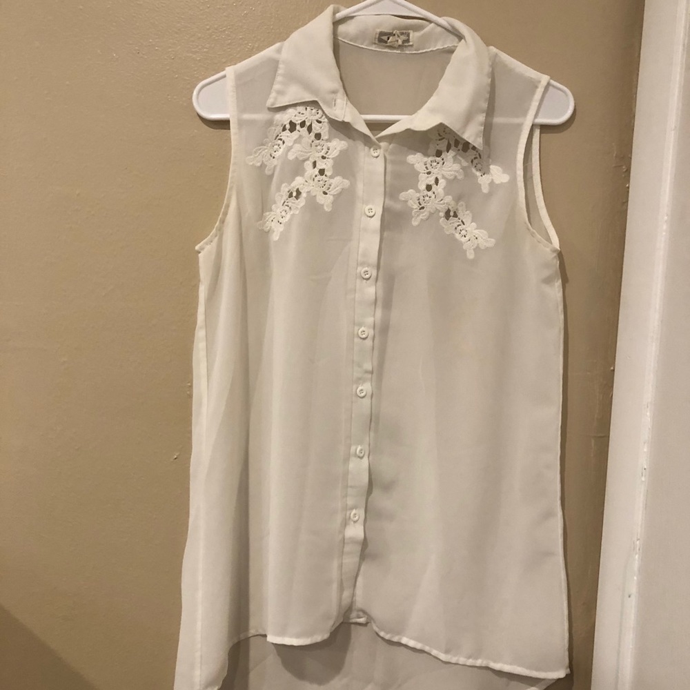 Cream Collared Tank
